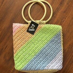 Art class straw hand bag